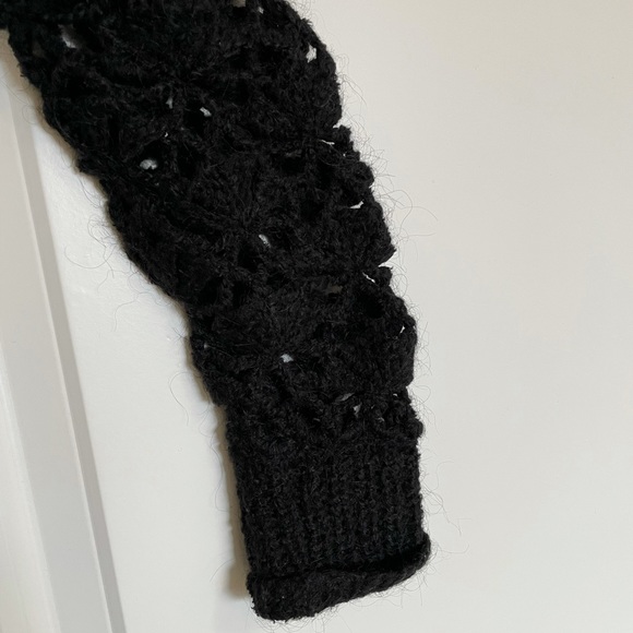 KENZIE open knit long black cardigan - Picture 3 of 9